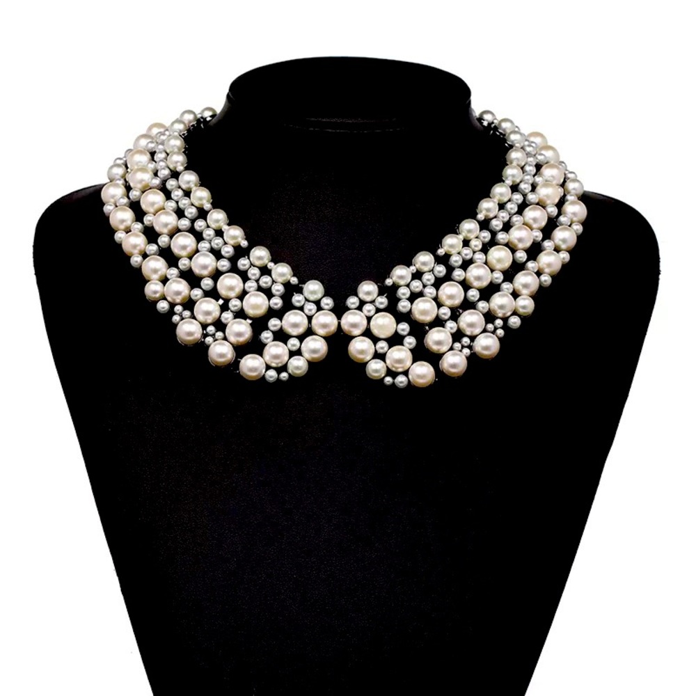 New Zara Pearl Collar Statement Necklace - Picture 4 of 7